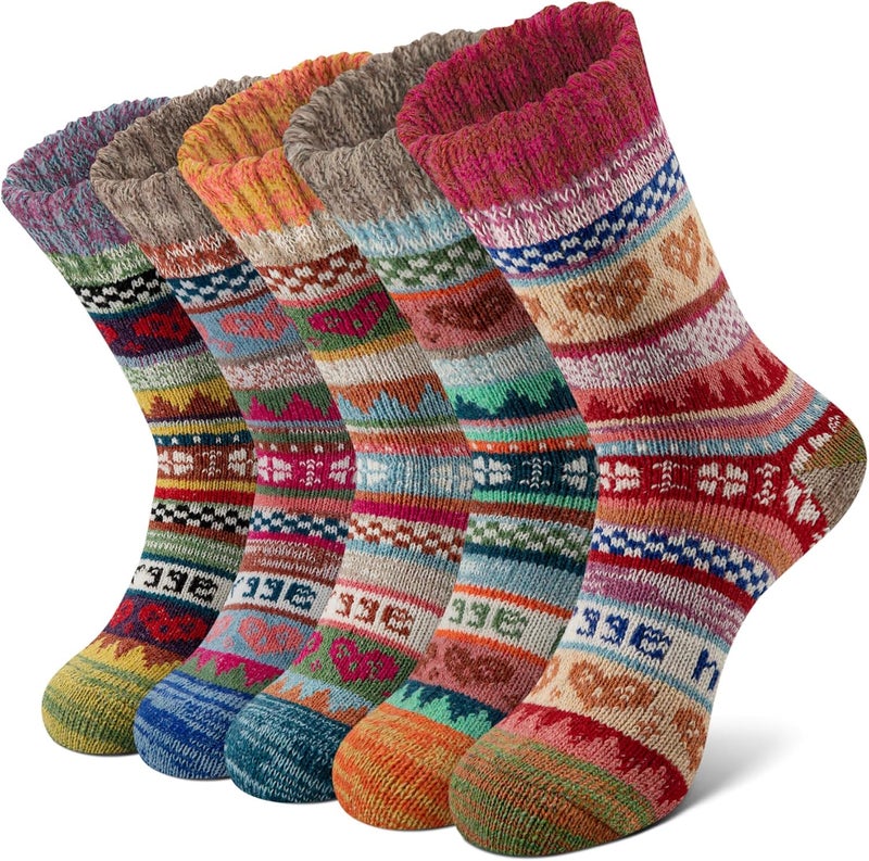 YSense Wool Socks for Women, Winter Boot Socks Stocking Stuffers Gifts for Women Warm Crew Hiking - Image 1